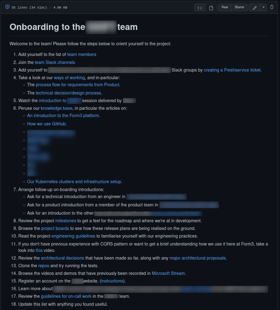 Onboarding guide example